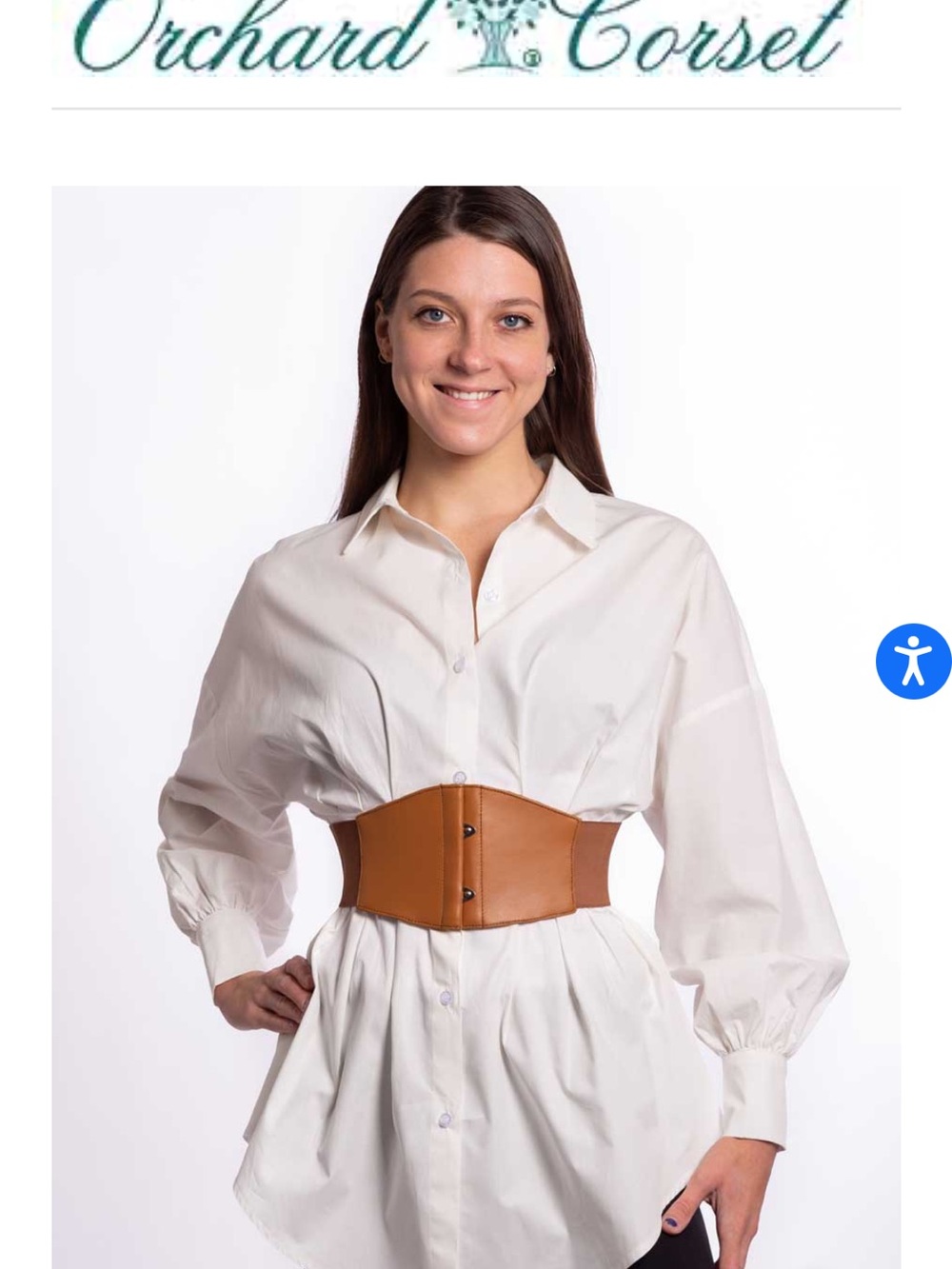 Tan Leather Waist Cincher Corset Belt